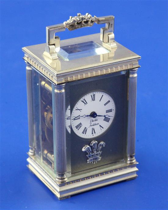 A Charles Frodsham silver cased limited edition miniature carriage timepiece, 3.5in.